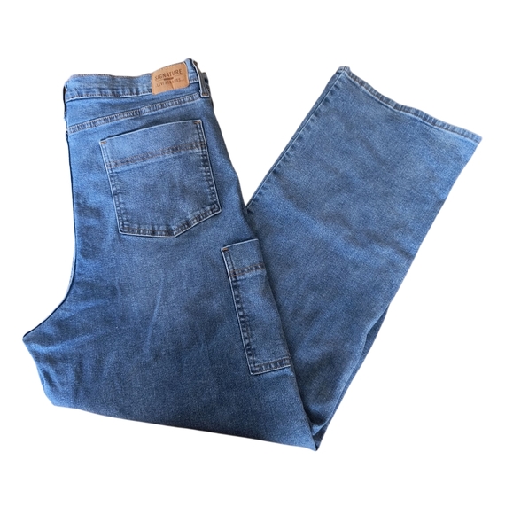Signature By Levi Strauss Heritage Hi-Rise Loose Straight Leg Jeans Size 18 - Picture 1 of 7